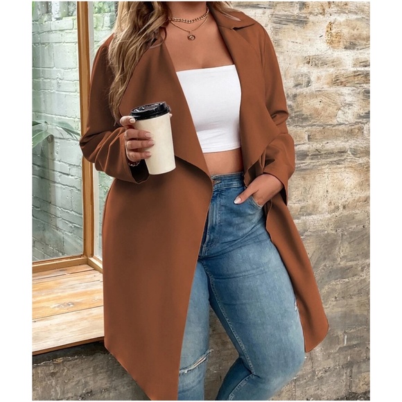 Cozy Waterfall Minimalist Light Jacket Coat - Picture 14 of 15